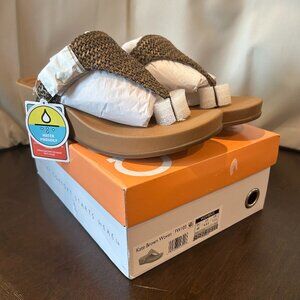 Aetrex NWB Kate Thong Wedge Sandal, Brown EU40